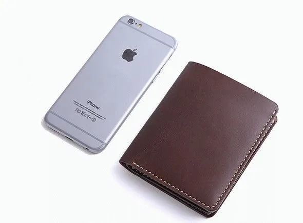 Handmade Cool Leather Mens Bifold Small Wallets billfold Wallet for Men