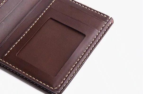 Handmade Cool Leather Mens Bifold Small Wallets billfold Wallet for Men