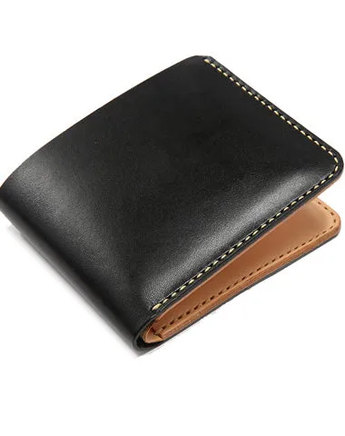 Handmade Cool Leather Womens Mens Bifold Small Wallets billfold Wallet for Men