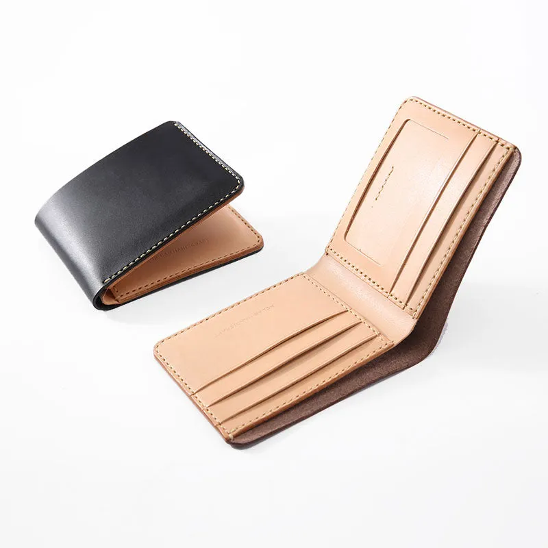 Handmade Cool Leather Womens Mens Bifold Small Wallets billfold Wallet for Men