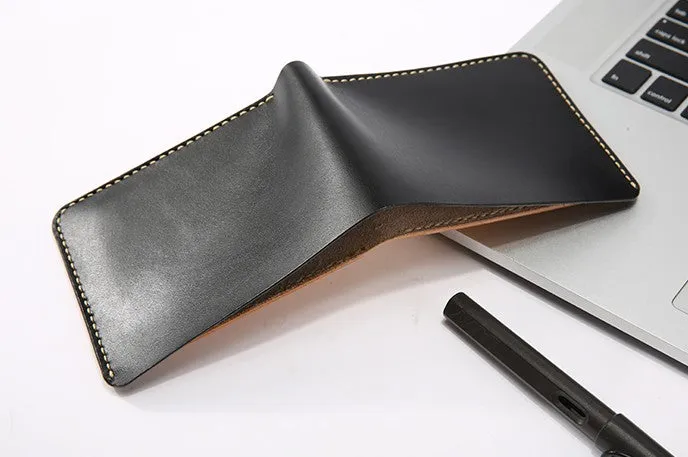 Handmade Cool Leather Womens Mens Bifold Small Wallets billfold Wallet for Men