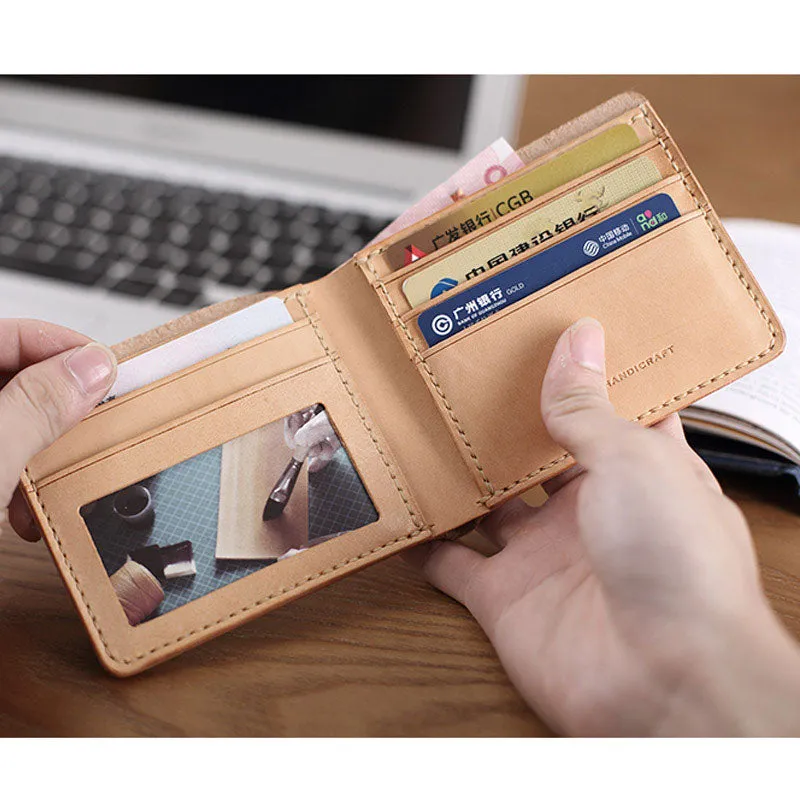 Handmade Cool Leather Womens Mens Bifold Small Wallets billfold Wallet for Men