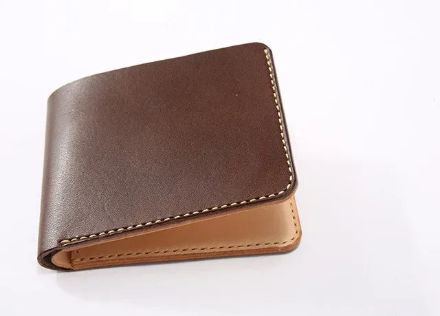 Handmade Cool Leather Womens Mens Bifold Small Wallets billfold Wallet for Men