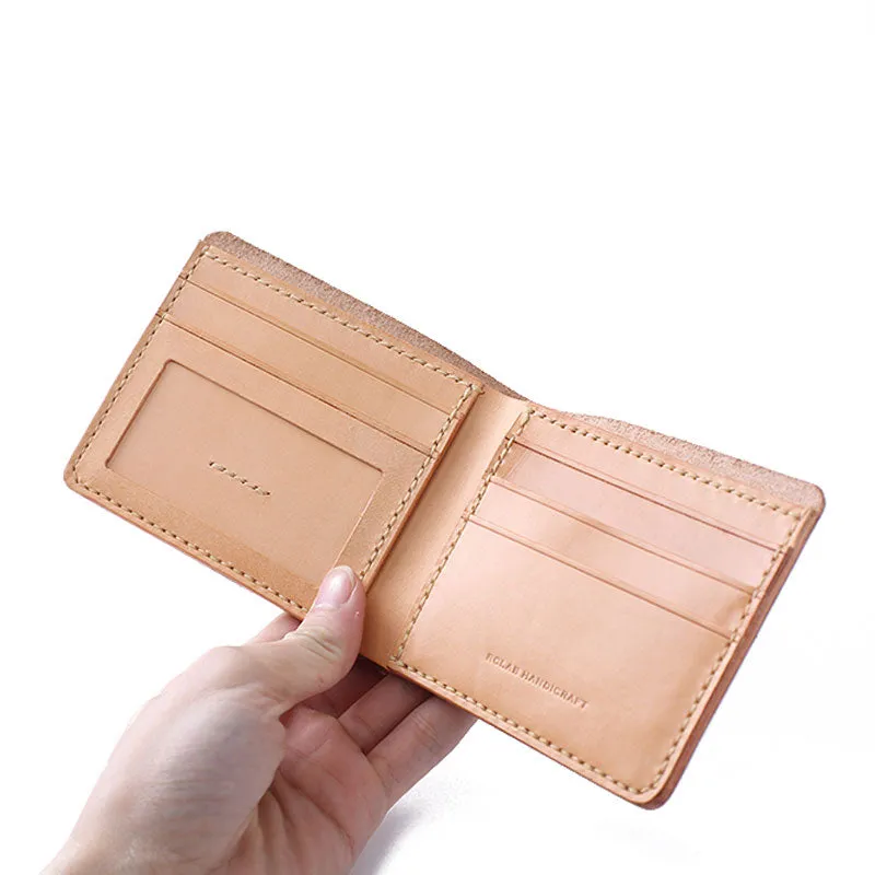 Handmade Cool Leather Womens Mens Bifold Small Wallets billfold Wallet for Men