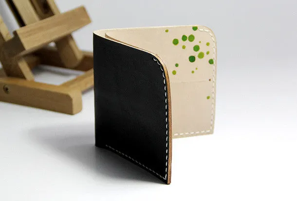 Handmade custom personalized billfold  hand painted leather bifold wallet for women/lady girl