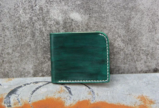 Handmade custom personalized billfold  hand painted leather bifold wallet for women/lady girl