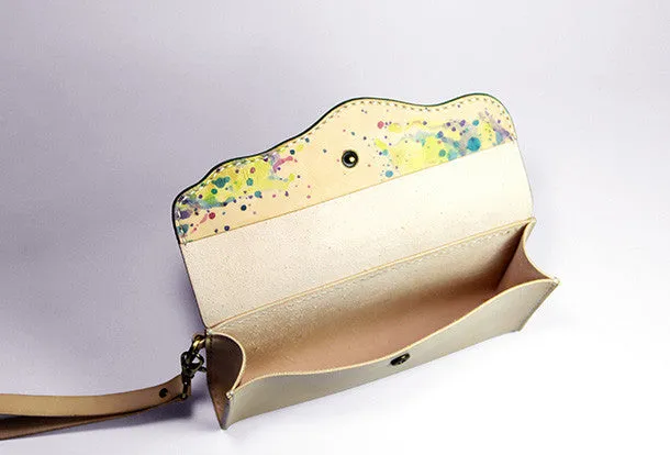 Handmade custom personalized vintage leather clutch long wallet for women/lady girl