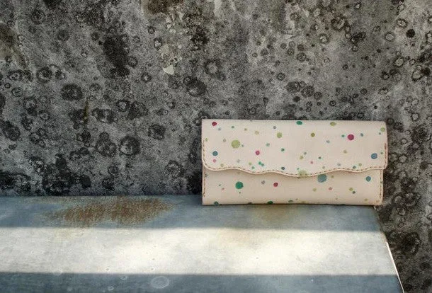 Handmade custom personalized vintage leather clutch long wallet for women/lady girl