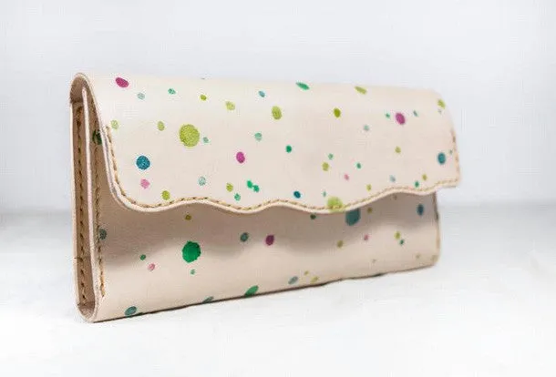 Handmade custom personalized vintage leather clutch long wallet for women/lady girl
