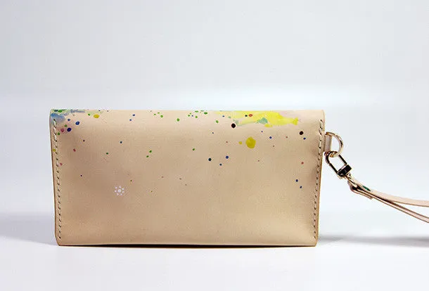 Handmade custom personalized vintage leather clutch long wallet for women/lady girl