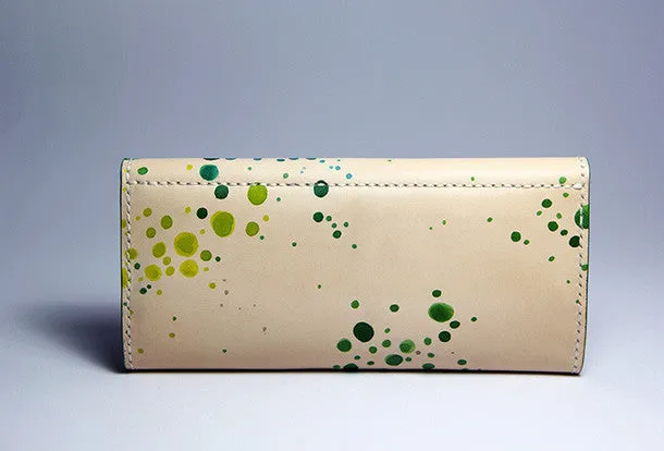 Handmade custom personalized vintage leather clutch long wallet for women/lady girl