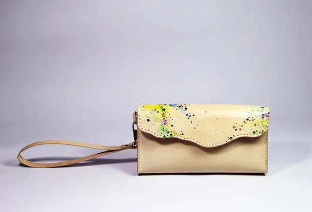 Handmade custom personalized vintage leather clutch long wallet for women/lady girl
