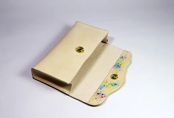 Handmade custom personalized vintage leather clutch long wallet for women/lady girl