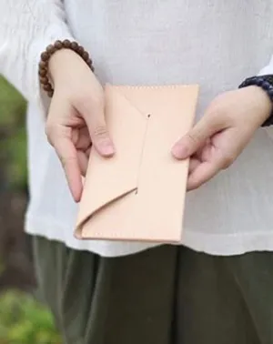 Handmade Cute Leather Womens Envelope Long Wallets Phone Long Wallet for Women