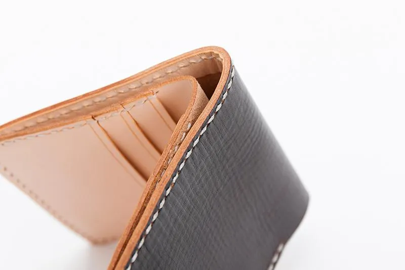 Handmade Dark Brown Leather Mens billfold Wallet Bifold Front Pocket Small Wallet For Men