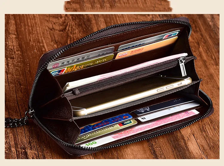 Handmade Flowers Coffee Leather Wristlet Wallet Womens Floral Zip Around Wallets Flowers Ladies Zipper Clutch Wallet for Women