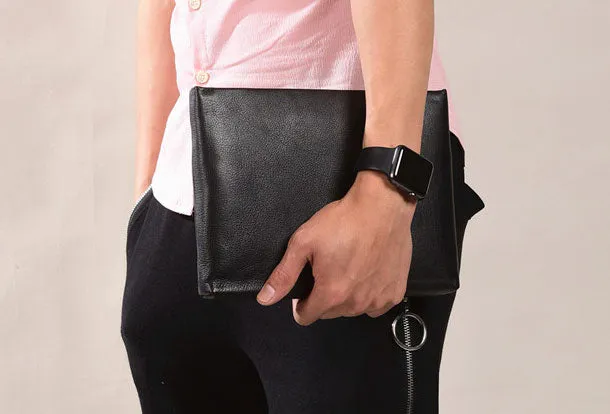 Handmade Genuine Leather Clutch Zip Long Wallet Purse Bag For Mens