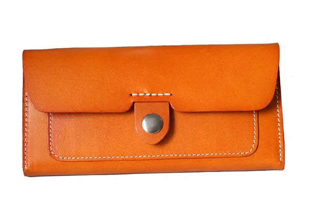 Handmade Genuine leather long wallet clutch wallet purse checkbook wallet women