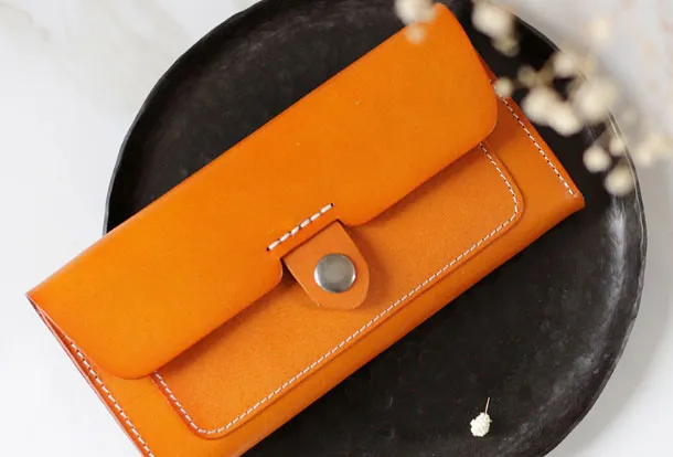 Handmade Genuine leather long wallet clutch wallet purse checkbook wallet women