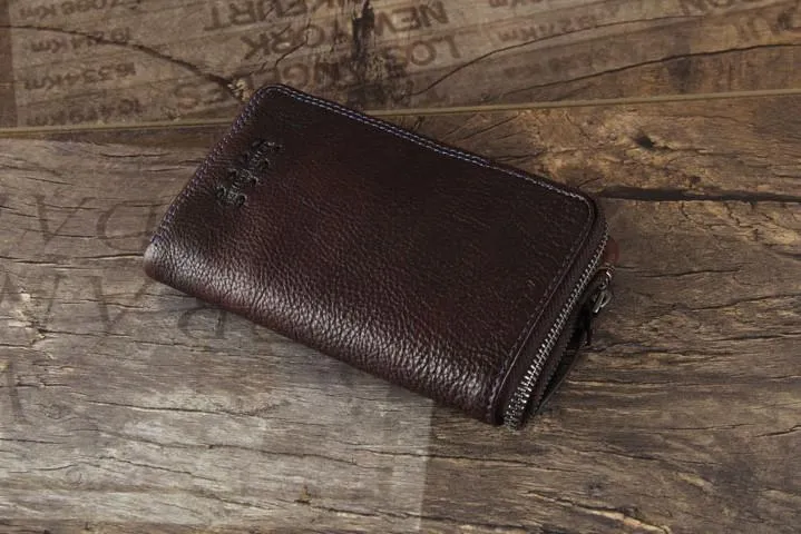Handmade Genuine Leather Mens Cool Slim Leather billfold Wallet Men Small Wallets Bifold for Men
