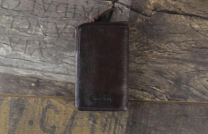 Handmade Genuine Leather Mens Cool Slim Leather billfold Wallet Men Small Wallets Bifold for Men