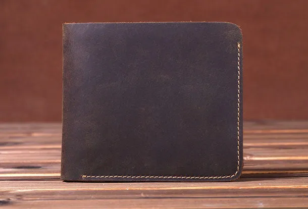 Handmade Genuine Leather Wallet billfold Leather Wallet Bifold Slim Wallet Purse Bag For Mens