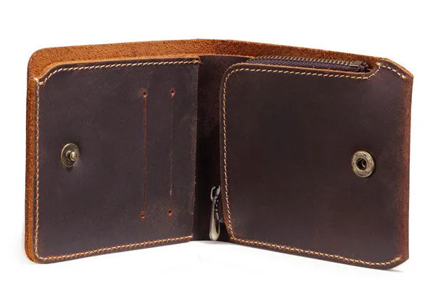 Handmade Genuine Leather Wallet billfold Leather Wallet Bifold Slim Wallet Purse Bag For Mens