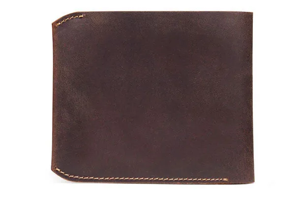 Handmade Genuine Leather Wallet billfold Leather Wallet Bifold Slim Wallet Purse Bag For Mens