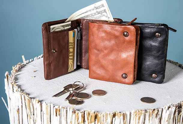 Handmade Genuine Leather Wallet billfold Leather Wallet Slim Bifold Wallet Bag For Women