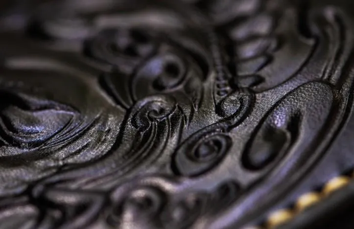 Handmade Leather Acalanatha Mens Tooled Chain Biker Wallet Cool Leather Wallet Long Clutch Wallets for Men