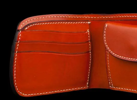 Handmade Leather Bifold Mens Small Wallet Cool Slim Wallet billfold Wallet for Men