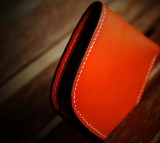 Handmade Leather Bifold Mens Small Wallet Cool Slim Wallet billfold Wallet for Men