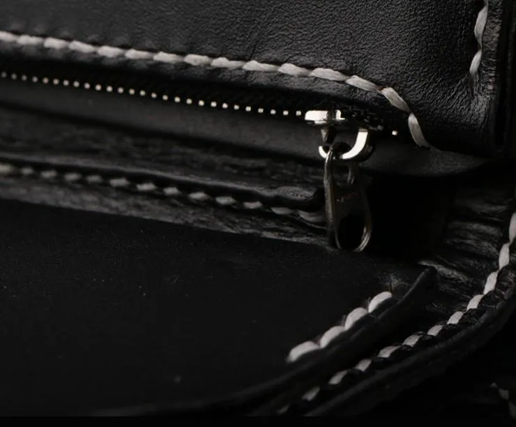 Handmade Leather billfold Mens Chain Biker Wallet Cool Boa Skin Wallet With Chain Wallets for Men
