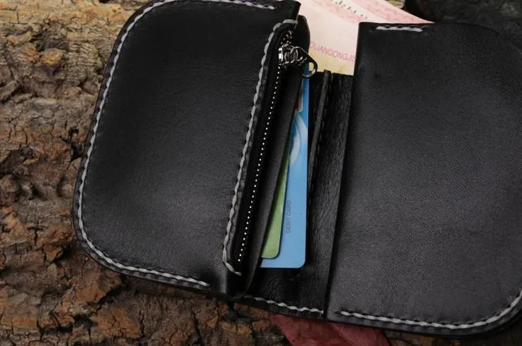 Handmade Leather billfold Mens Chain Biker Wallet Cool Boa Skin Wallet With Chain Wallets for Men