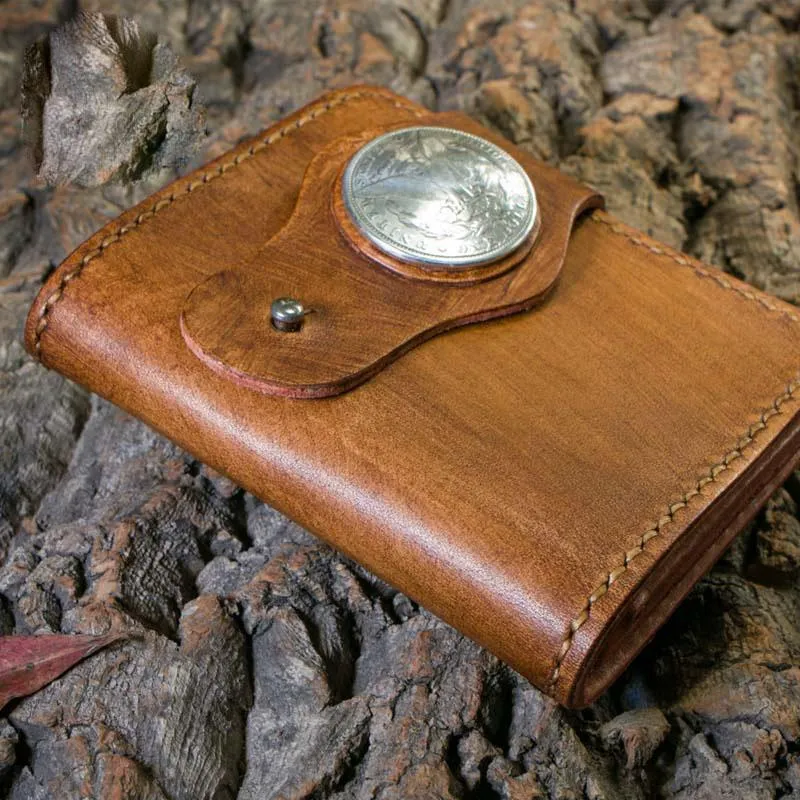 Handmade Leather billfold Mens Chain Biker Wallet Cool Leather Wallet With Chain Wallets for Men