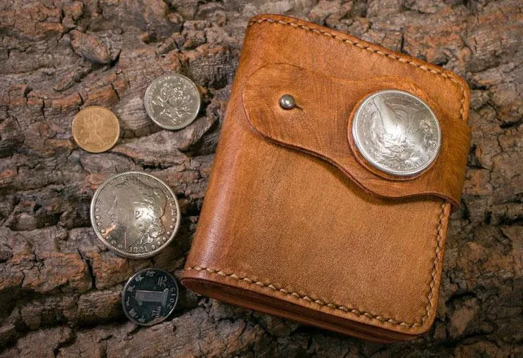 Handmade Leather billfold Mens Chain Biker Wallet Cool Leather Wallet With Chain Wallets for Men