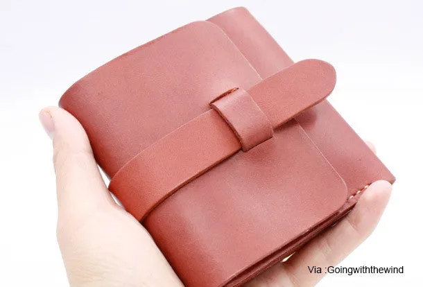 Handmade Leather billfold wallet purse women small wallet vintage cute