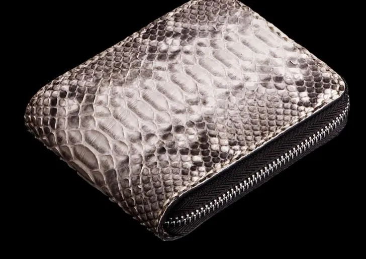 Handmade Leather Boa Skin Mens billfold Wallet Cool Small Wallet Wallet for Men