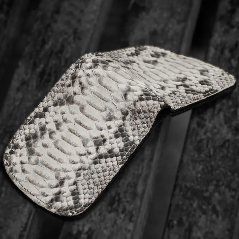 Handmade Leather Boa Skin Tooled Mens billfold Wallet Cool Small Wallet for Men