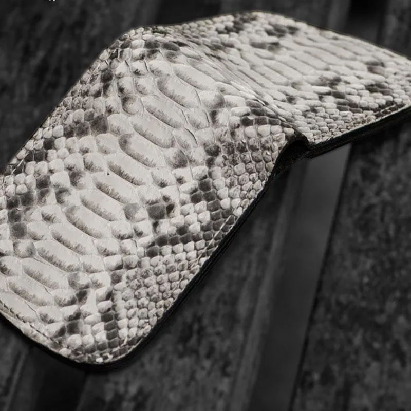 Handmade Leather Boa Skin Tooled Mens billfold Wallet Cool Small Wallet for Men