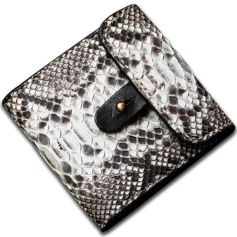 Handmade Leather Boa Skin Tooled Mens billfold Wallet Cool Small Wallet for Men