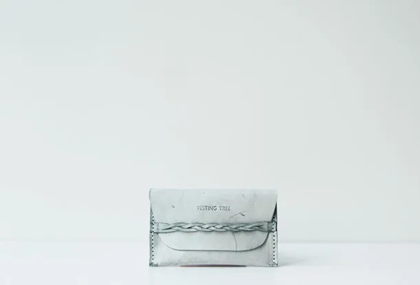 Handmade leather braided personalized custom billfold coin change wallet card wallet for women