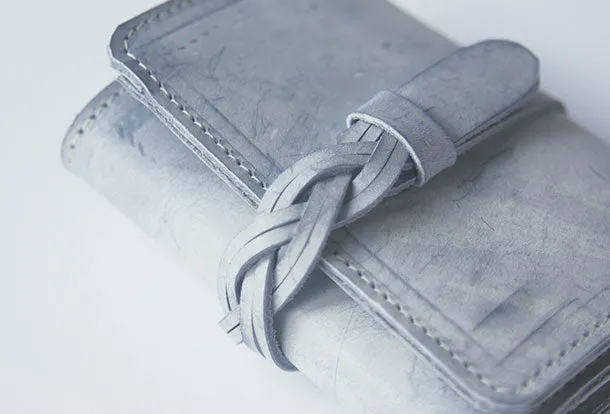 Handmade leather braided personalized custom clutch purse billfold triple wallet purse clutch women
