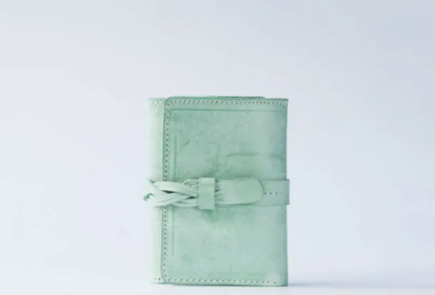 Handmade leather braided personalized custom clutch purse billfold triple wallet purse clutch women