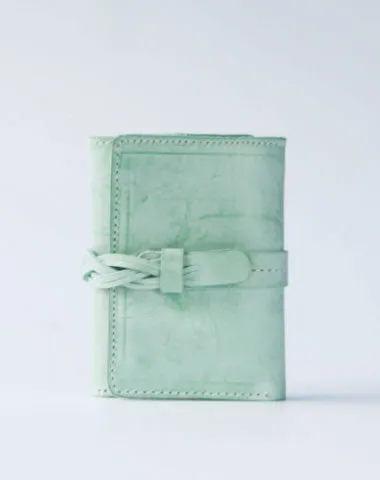 Handmade leather braided personalized custom clutch purse billfold triple wallet purse clutch women