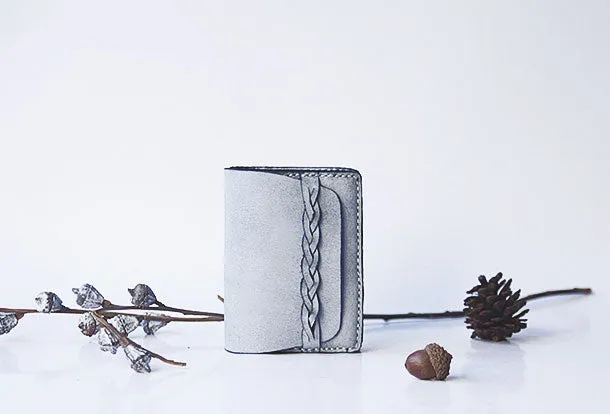 Handmade leather braided personalized custom clutch purse billfold wallet purse clutch women