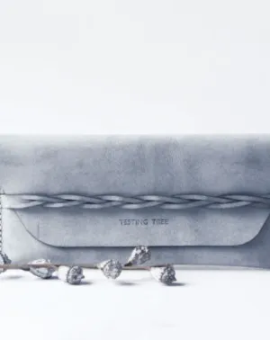 Handmade leather braided personalized custom clutch purse long wallet purse clutch women