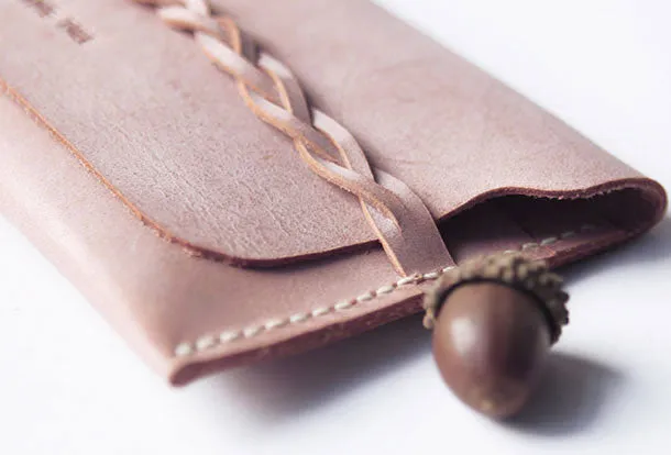 Handmade leather braided personalized custom clutch purse long wallet purse clutch women