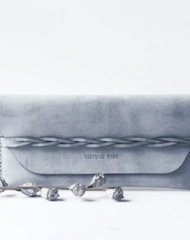 Handmade leather braided personalized custom clutch purse long wallet purse clutch women