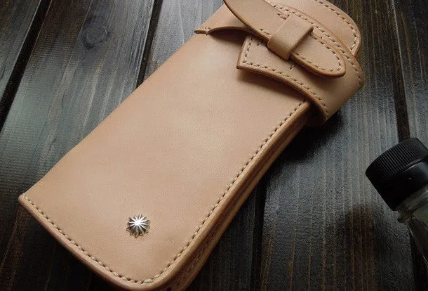 Handmade leather chain biker wallet bifold trucker wallets Chain Long wallets for men